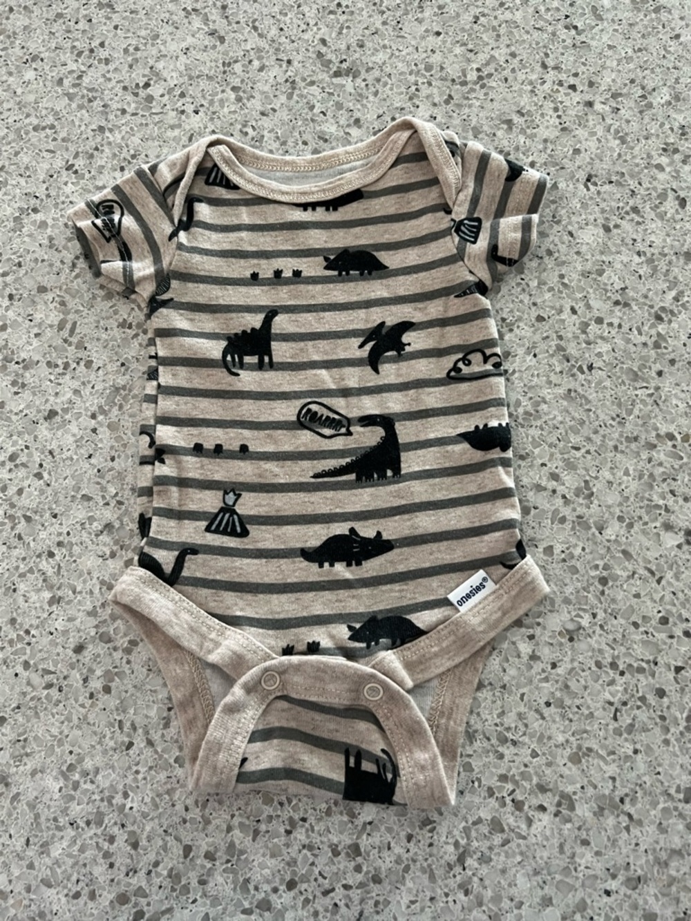 Gerber Baby One-Pieces in Gray, Cream, Black and Green Dinosaur Prints - Picture 5 of 5